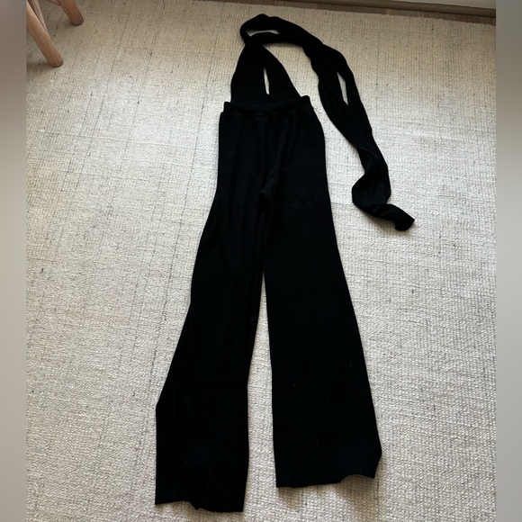 KOROBEYNIKOV BRAND viscose stylish jumpsuit open back, high split S-M black - Picture 8 of 11